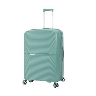 Чемодан из полипропилена L большой с расширением серебристо-зелёный FR-0114-L фото
