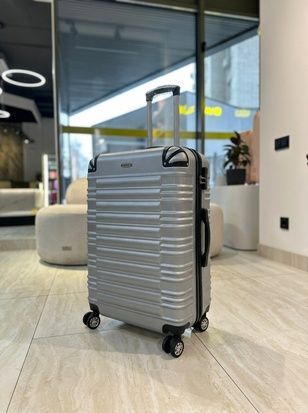 Валіза пластикова L (70 см) срібло K-01-L фото