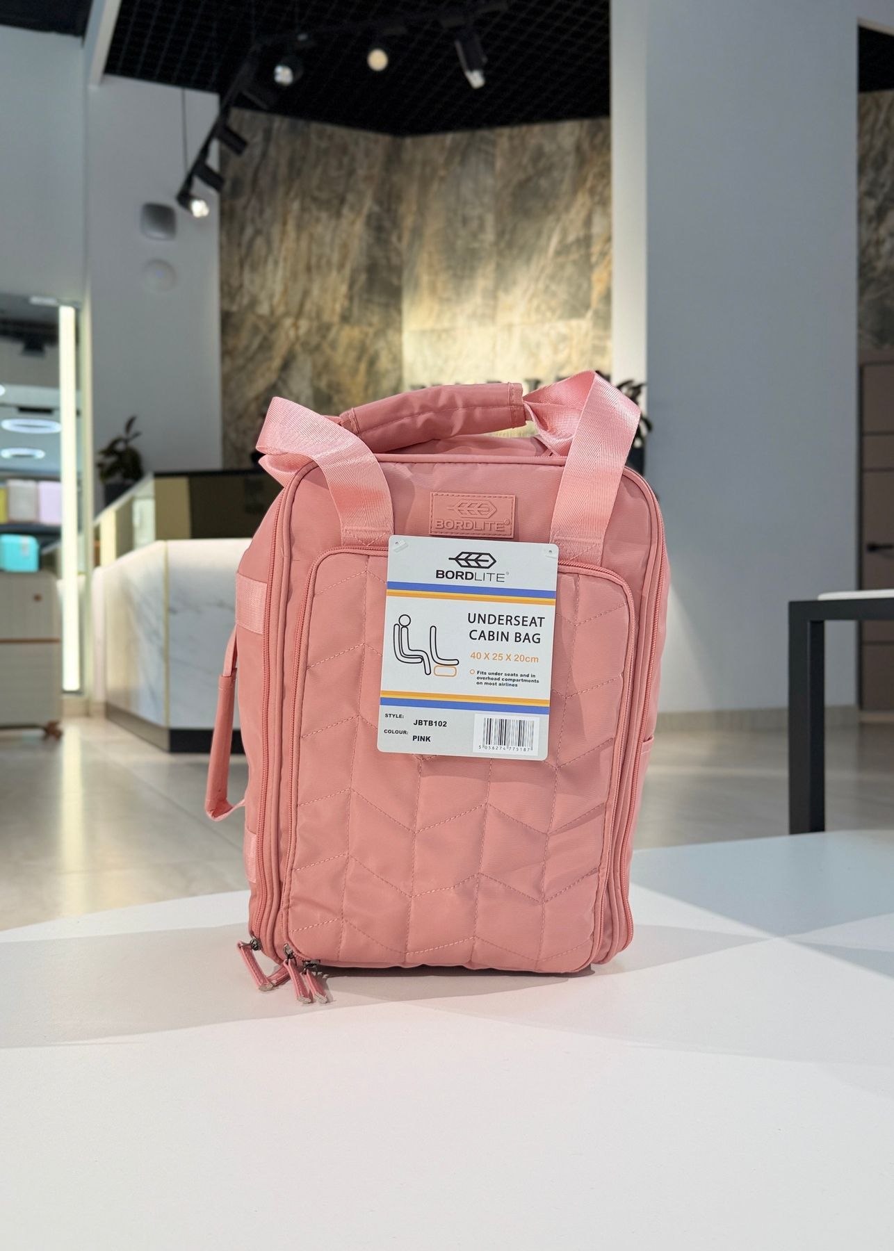 Сумка - валіза на колесах ручна поклажа для Wizz Air Ryanair рожева Low-Bag-2 фото