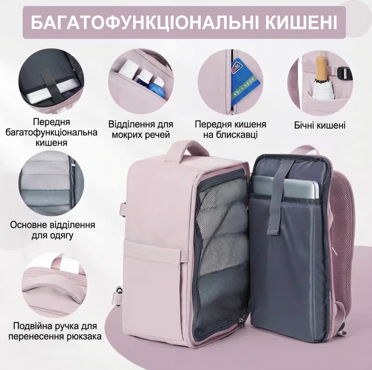 Рюкзак с отделением для ноутбука серо-синий R-05 фото
