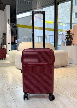 Smart валіза з полікарбонату з USB та відділенням для ноутбуку бордовий Smart-S фото