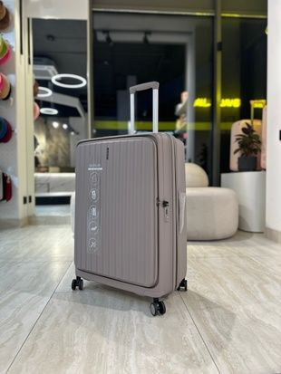 Валіза пластикова з поліпропілену на подвійних колесах шампань PPL-20 фото