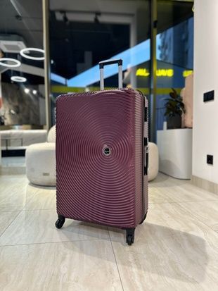 Большой чемодан XXL с поликарбонатом и съемными колесами бордо V-XXL фото