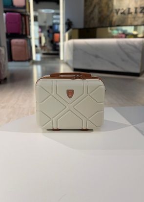 Кейс із поліпропілену для ручної поклажі біло-коричневий MT-05-K фото