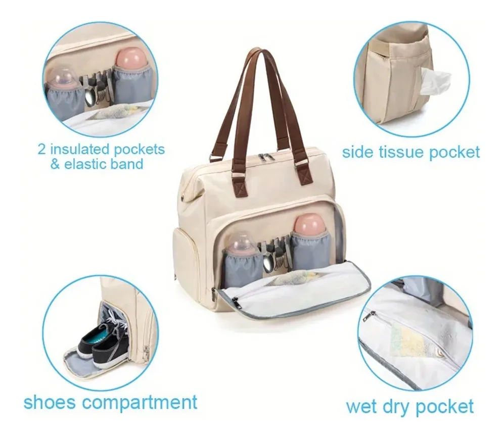 Функціональна сумка-рюкзак Mamy bag бежева B-Mam фото