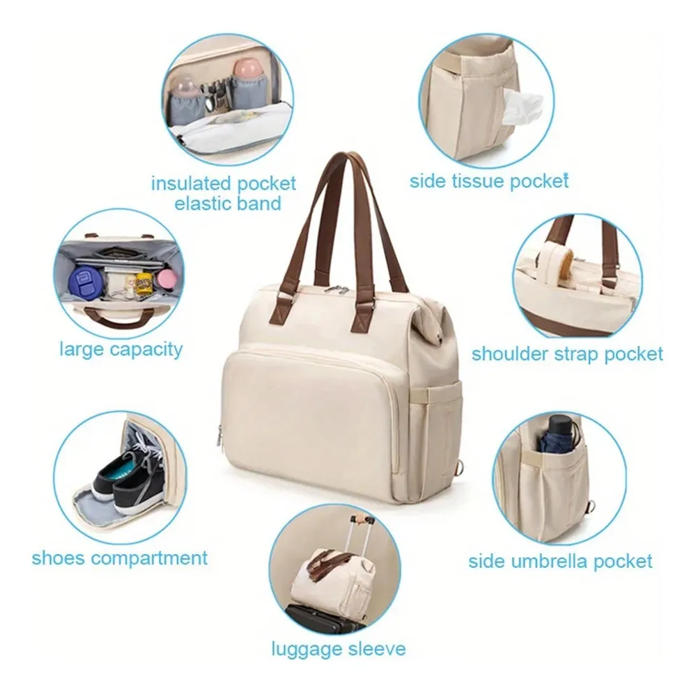 Функціональна сумка-рюкзак Mamy bag бежева B-Mam фото