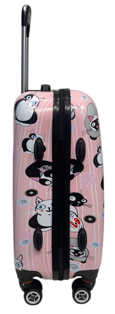 Чемодан Worldline 809 ручная кладь котики розовые 809/cat/S/pink фото