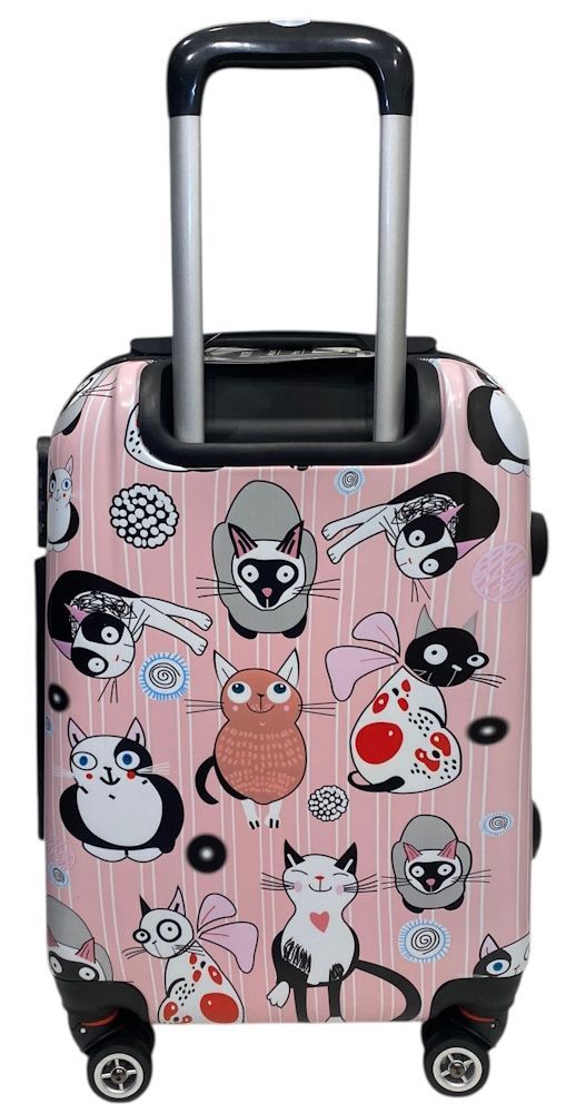 Чемодан Worldline 809 ручная кладь котики розовые 809/cat/S/pink фото