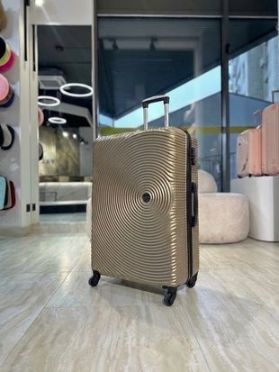 Большой чемодан XL с поликарбонатом и съемными колесами шампань V-XL фото