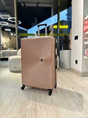 Большой чемодан XL с поликарбонатом и съемными колесами розовое золото V-XL фото