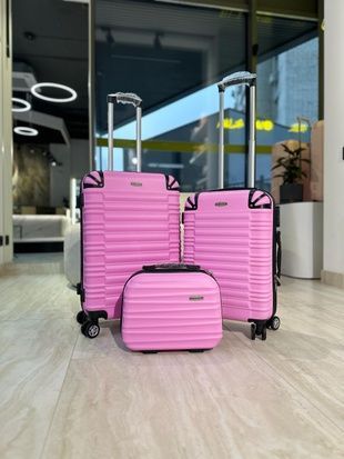 Валіза пластикова M+ (65 см) рожева K-01-M+ фото