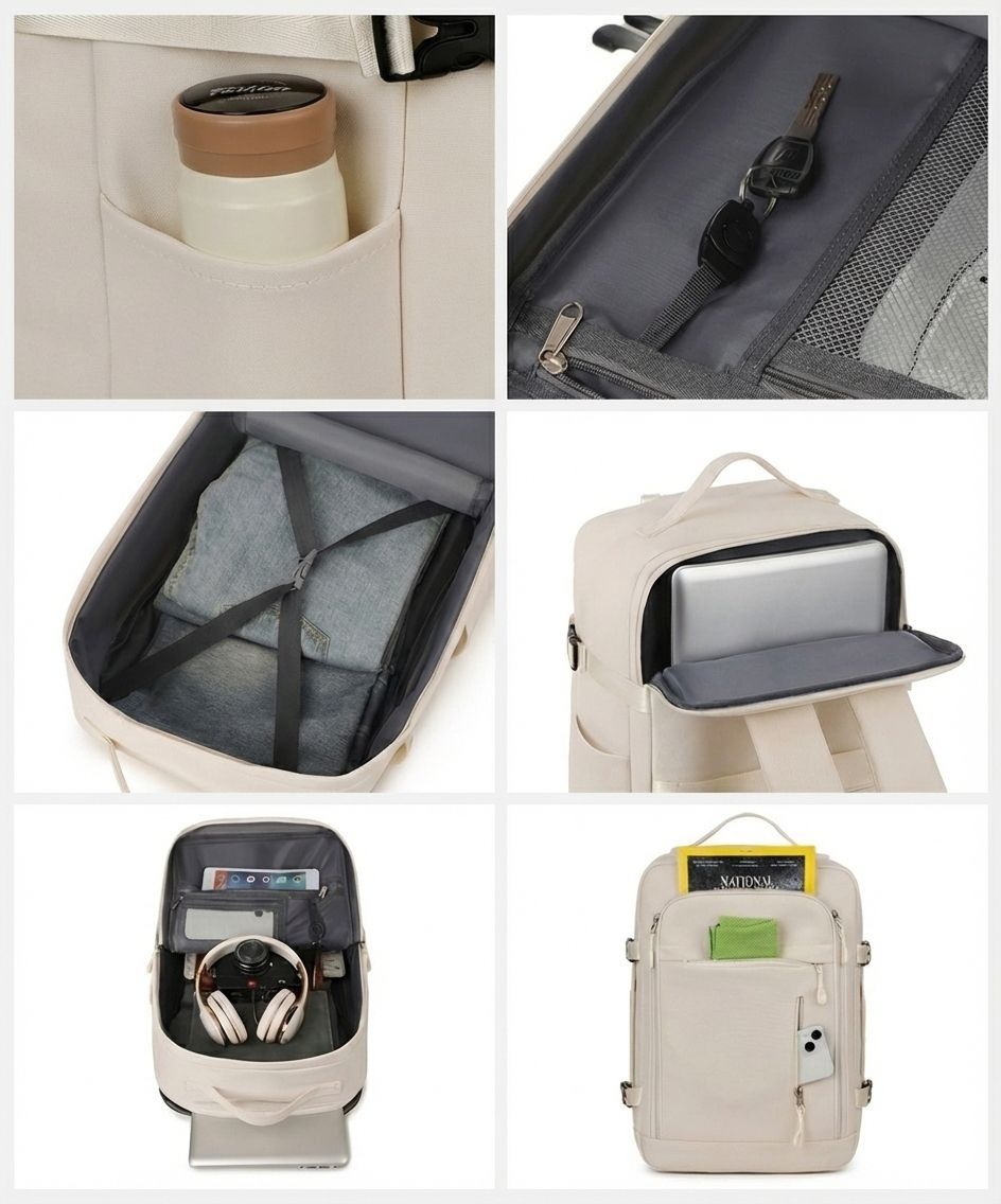 Рюкзак с отделением для ноутбука бежевый R-777-96 фото